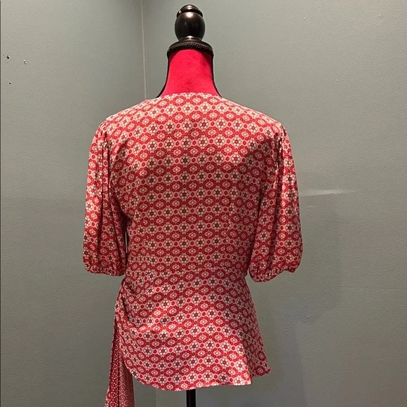 Sachin-Babi Elegant Red Wrap Top Size 8 - Picture 9 of 16